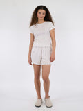 Merritt Pointelle Heart Shorts - White