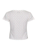 Lonnie Pointelle Heart Top - White