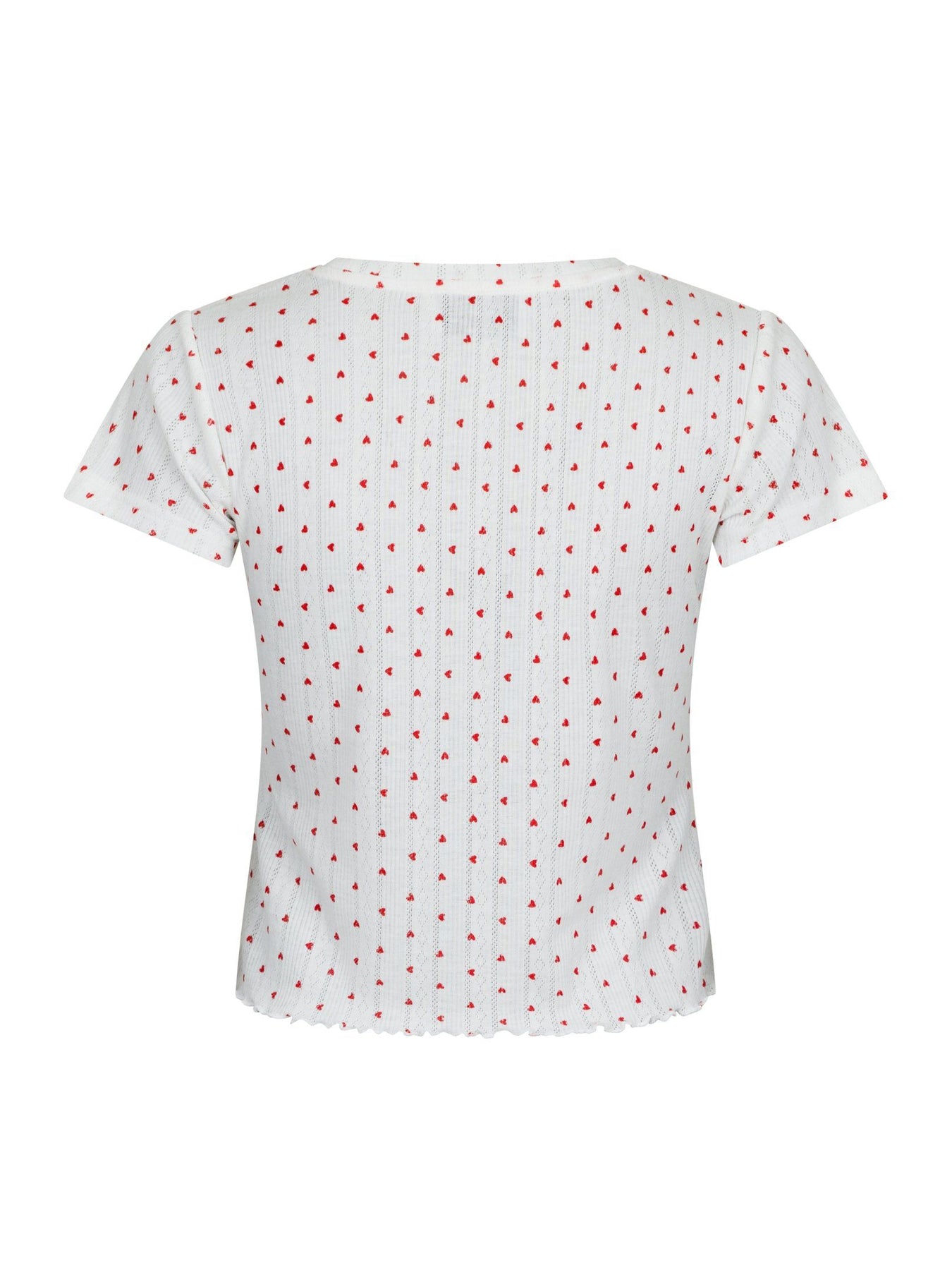 Lonnie Pointelle Heart Top - White