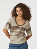 Meiko Stitch Knit Blus - Brun