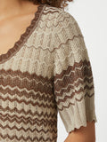 Meiko Stitch Knit Blus - Brun