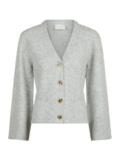 Pixie Knit Cardigan - Light Grey Melange