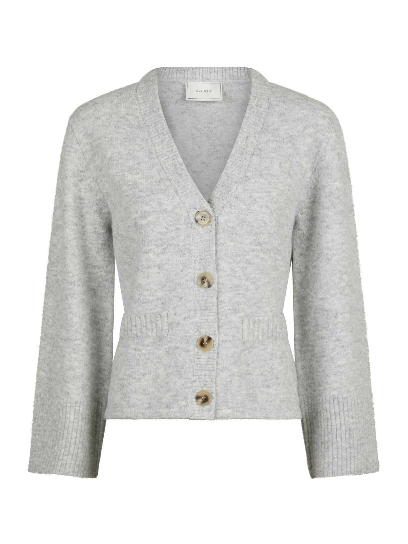 Pixie Knit Cardigan - Light Grey Melange