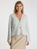 Pixie Knit Cardigan - Light Grey Melange