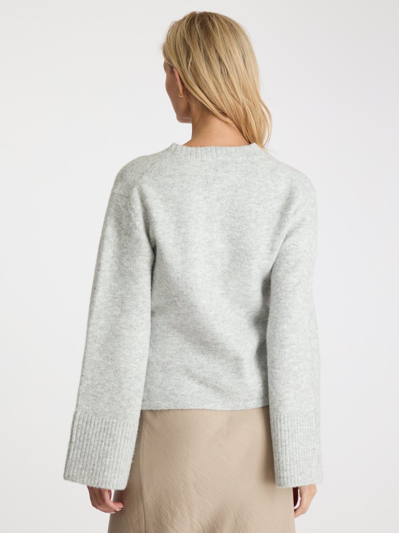 Pixie Knit Cardigan - Light Grey Melange