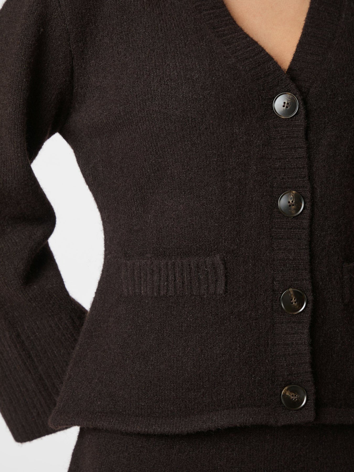 Pixie Knit Kofta - Mörkbrun