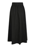Yara Long Poplin Skirt - Svart