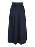 Yara Long Poplin Skirt - Navy