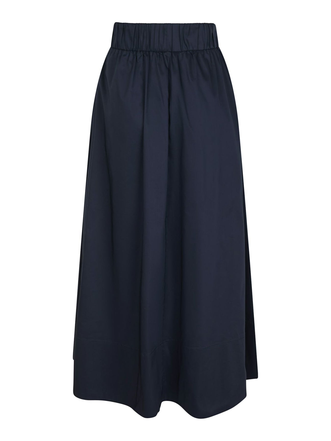 Yara Long Poplin Skirt - Navy