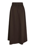 Yara Long Poplin Skirt - Chocolate Brown