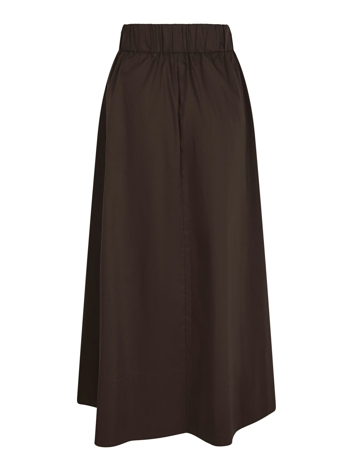 Yara Long Poplin Skirt - Chocolate Brown