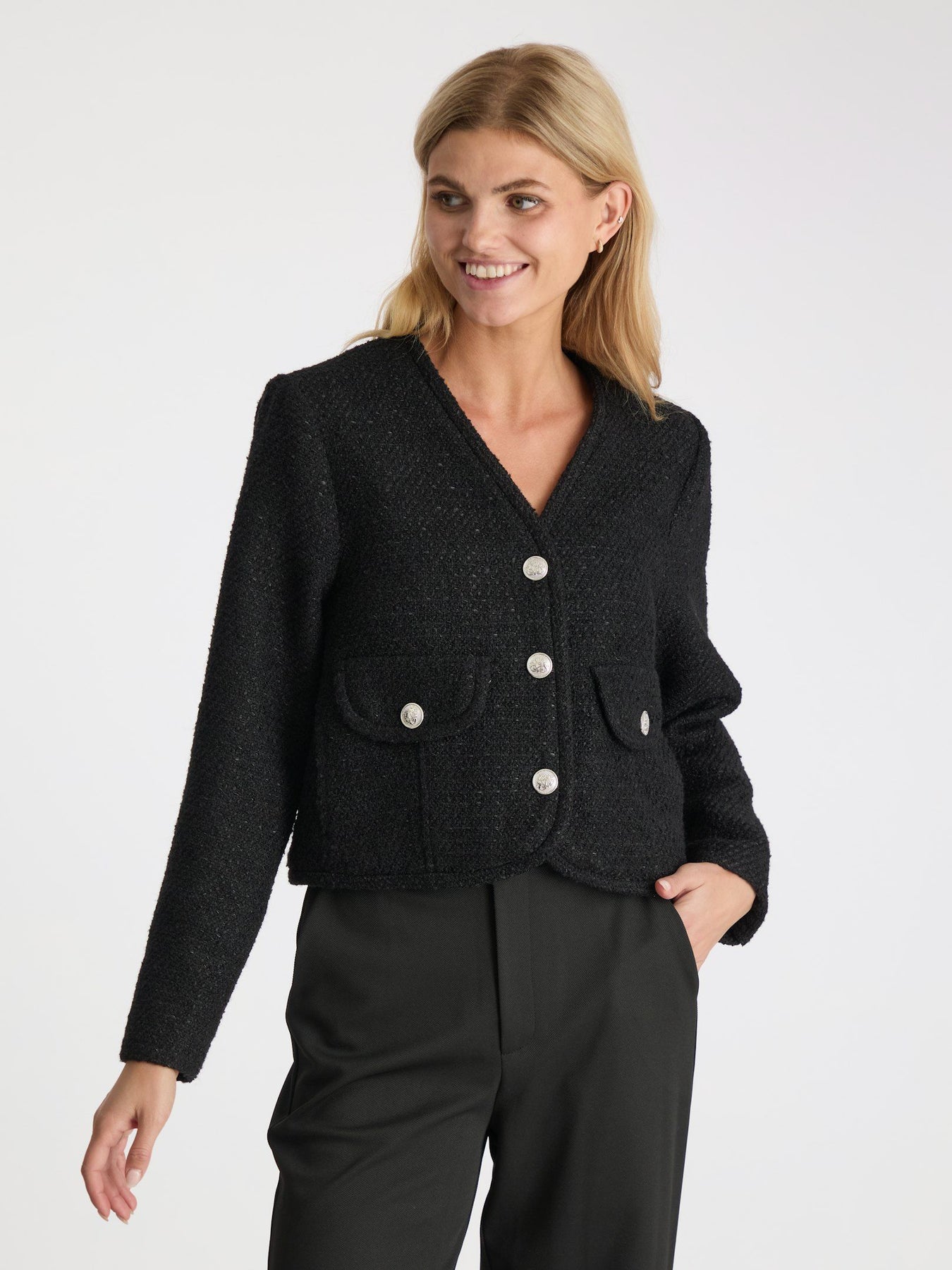 Manua Boucle Jacket - Black