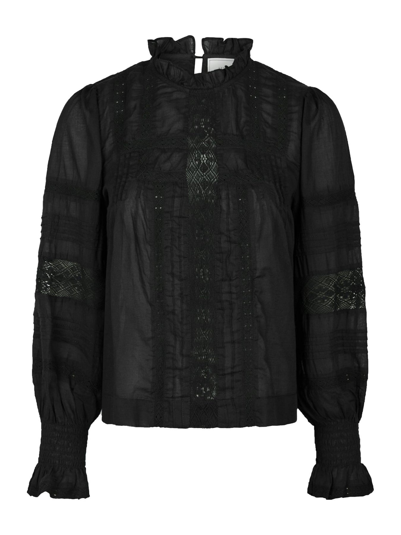 Ebba S Voile Blouse - Svart