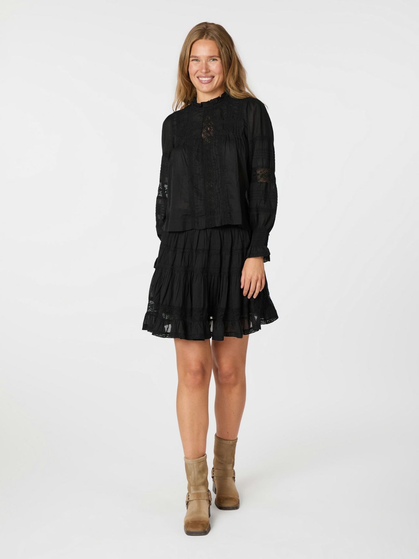 Ebba S Voile Blouse - Svart