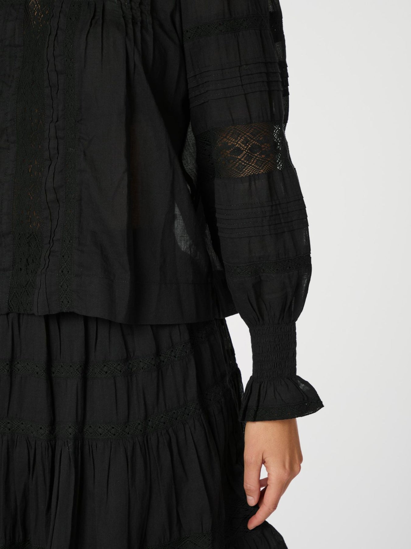Ebba S Voile Blouse - Svart