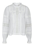 Ebba S Voile Blouse - Vit