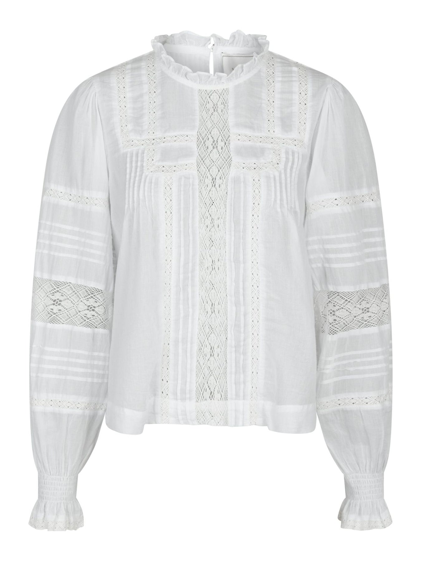 Ebba S Voile Blouse - Vit