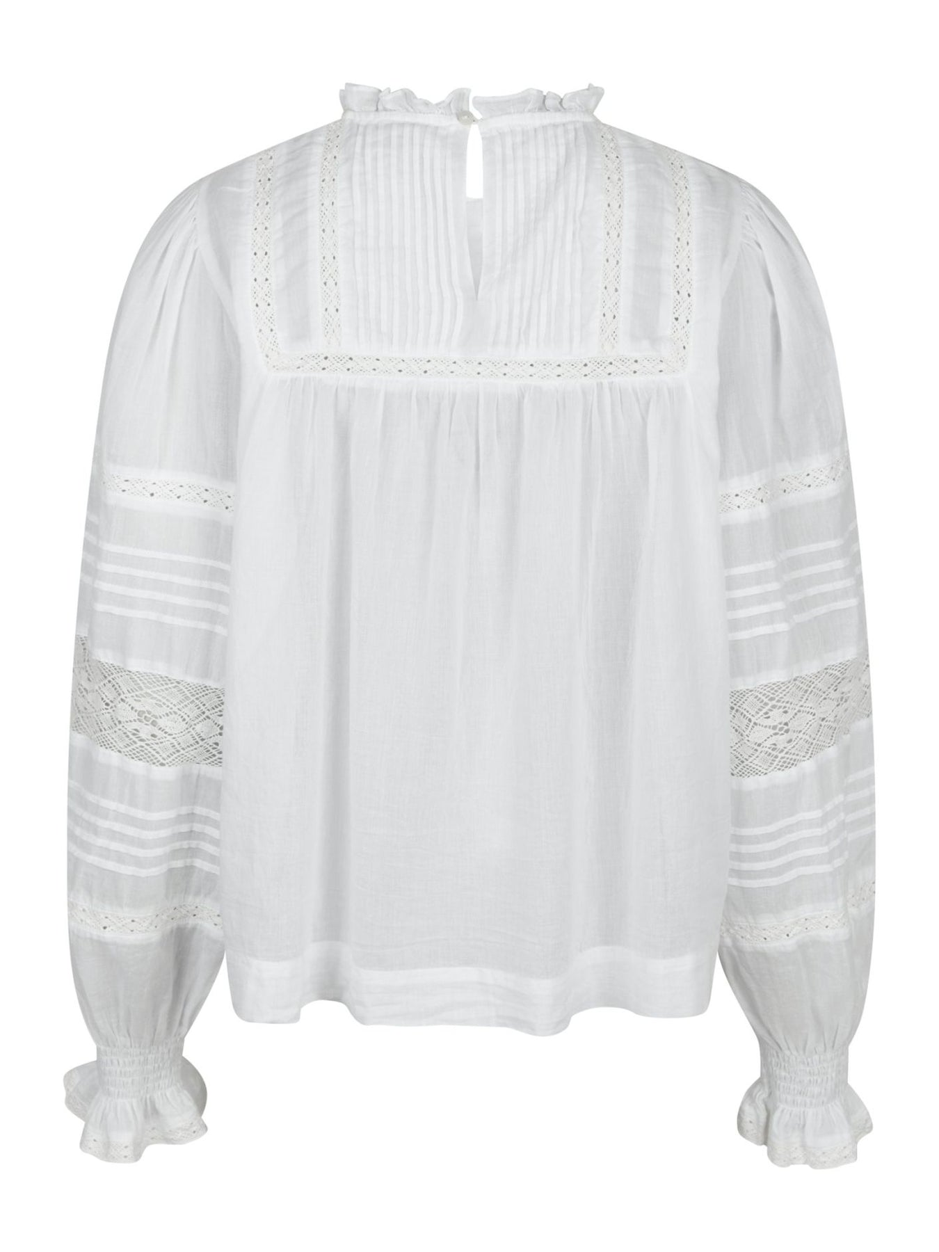 Ebba S Voile Blouse - Vit