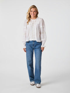 Ebba S Voile Blouse - White