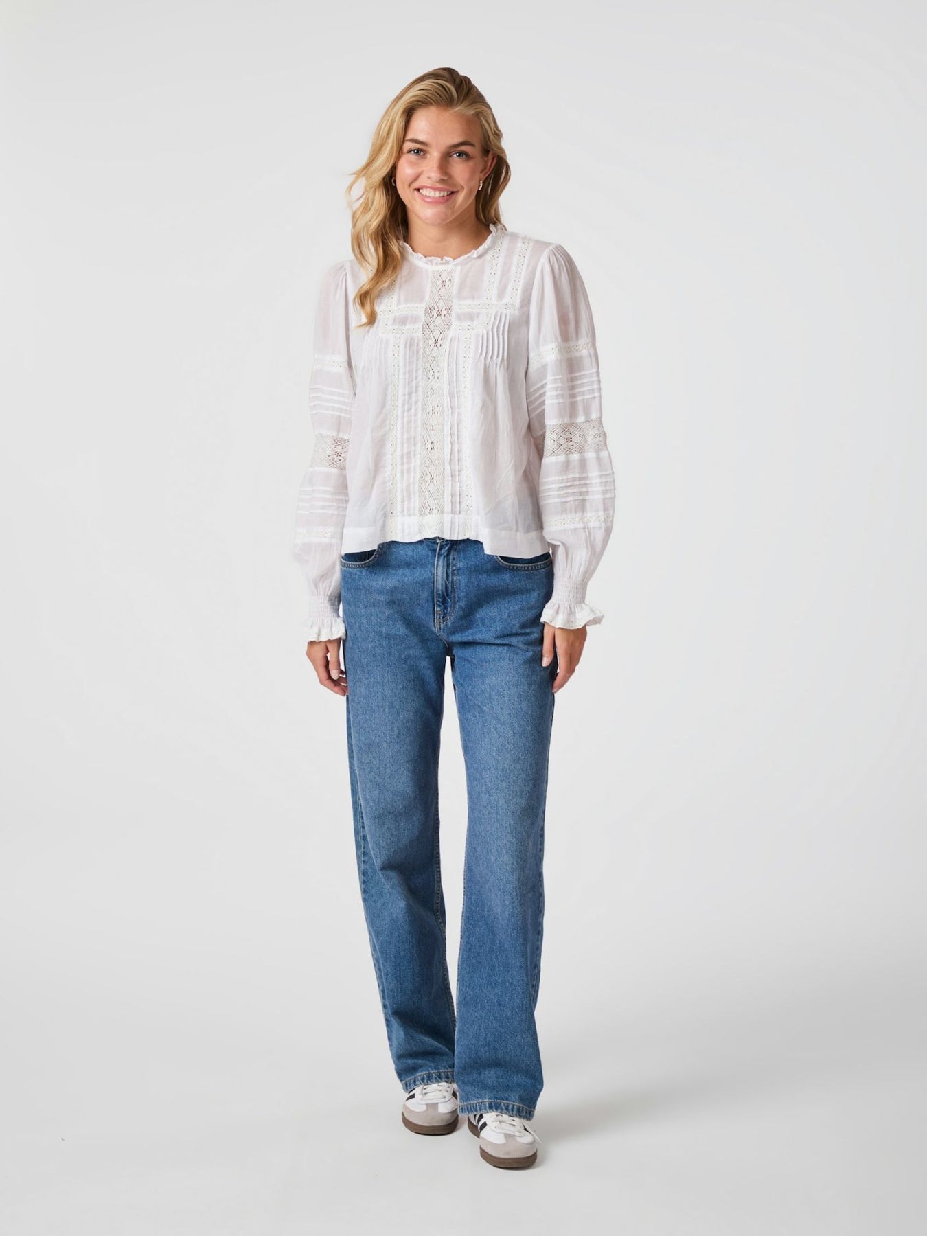 Ebba S Voile Blouse - Vit