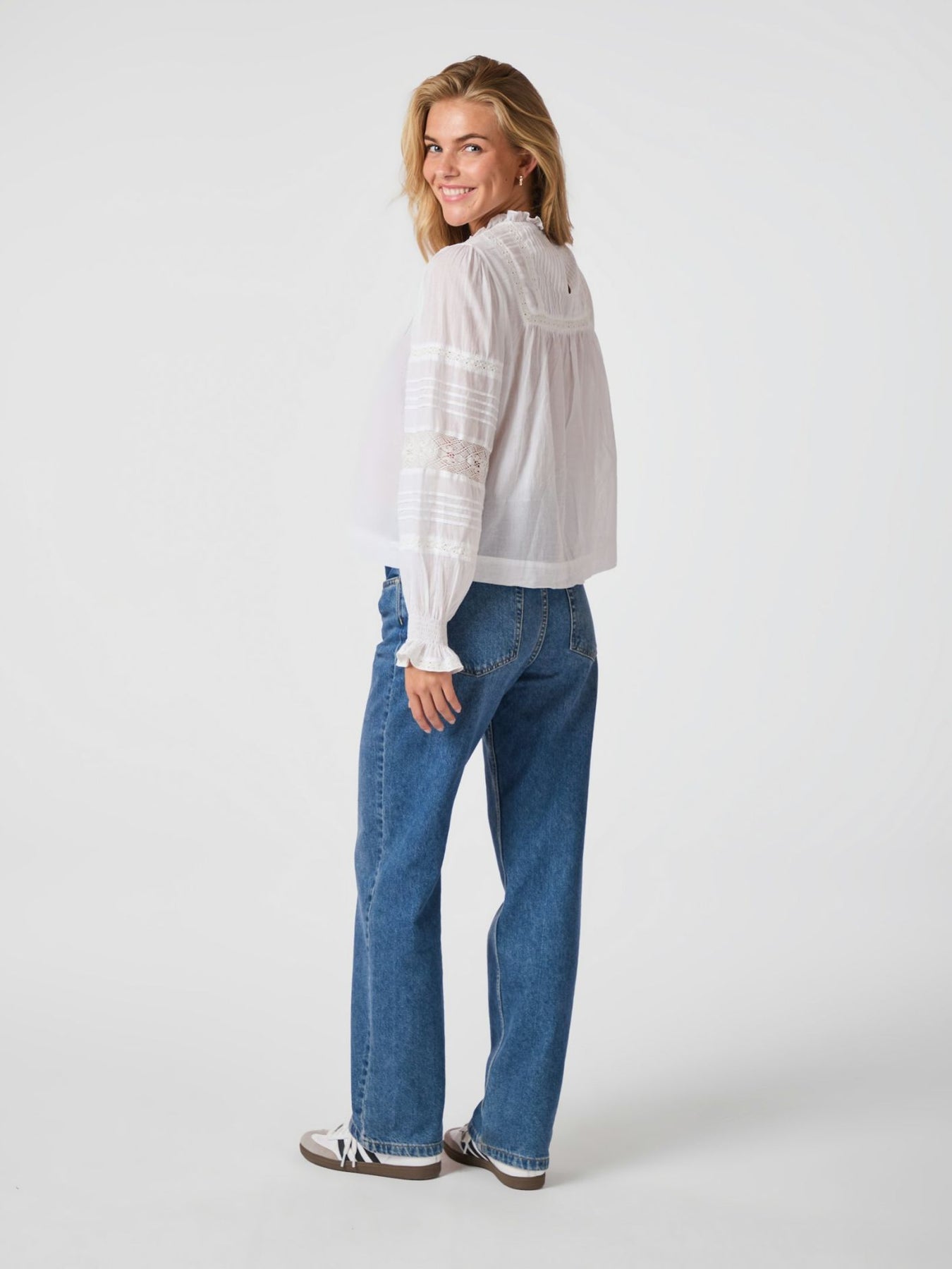 Ebba S Voile Blouse - Vit