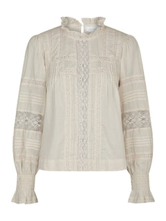 Ebba S Voile Blouse - Ivory