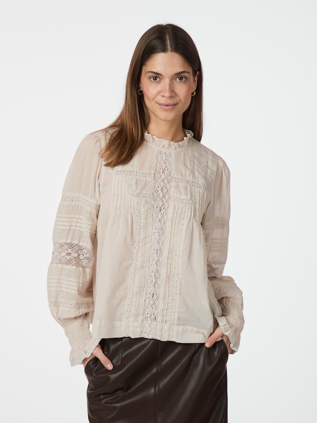 Neo Noir Ebba S Voile Blus - Ivory