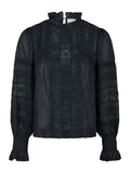Ebba S Voile Blouse - Navy
