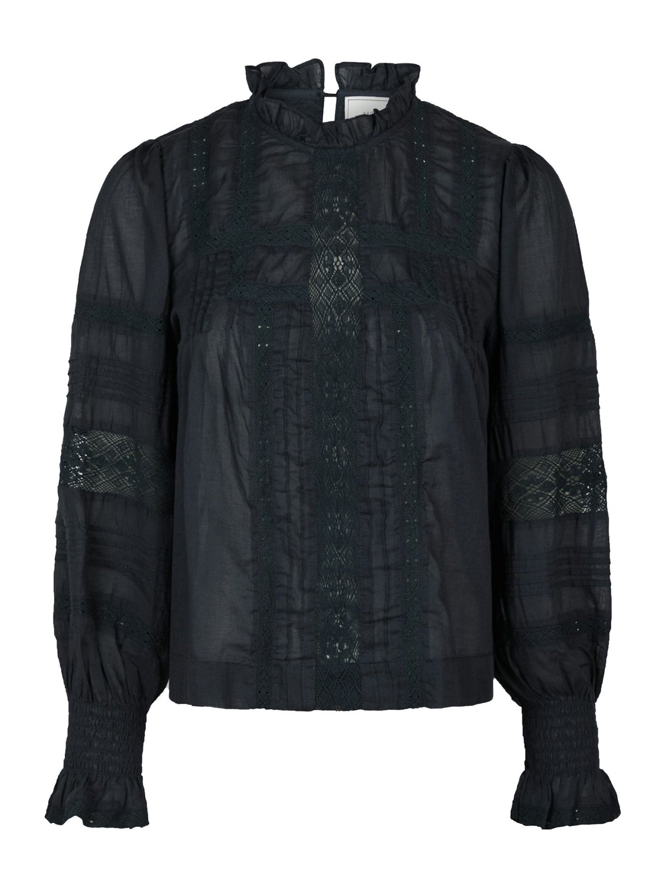 Ebba S Voile Blouse - Navy