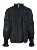 Ebba S Voile Blouse - Navy
