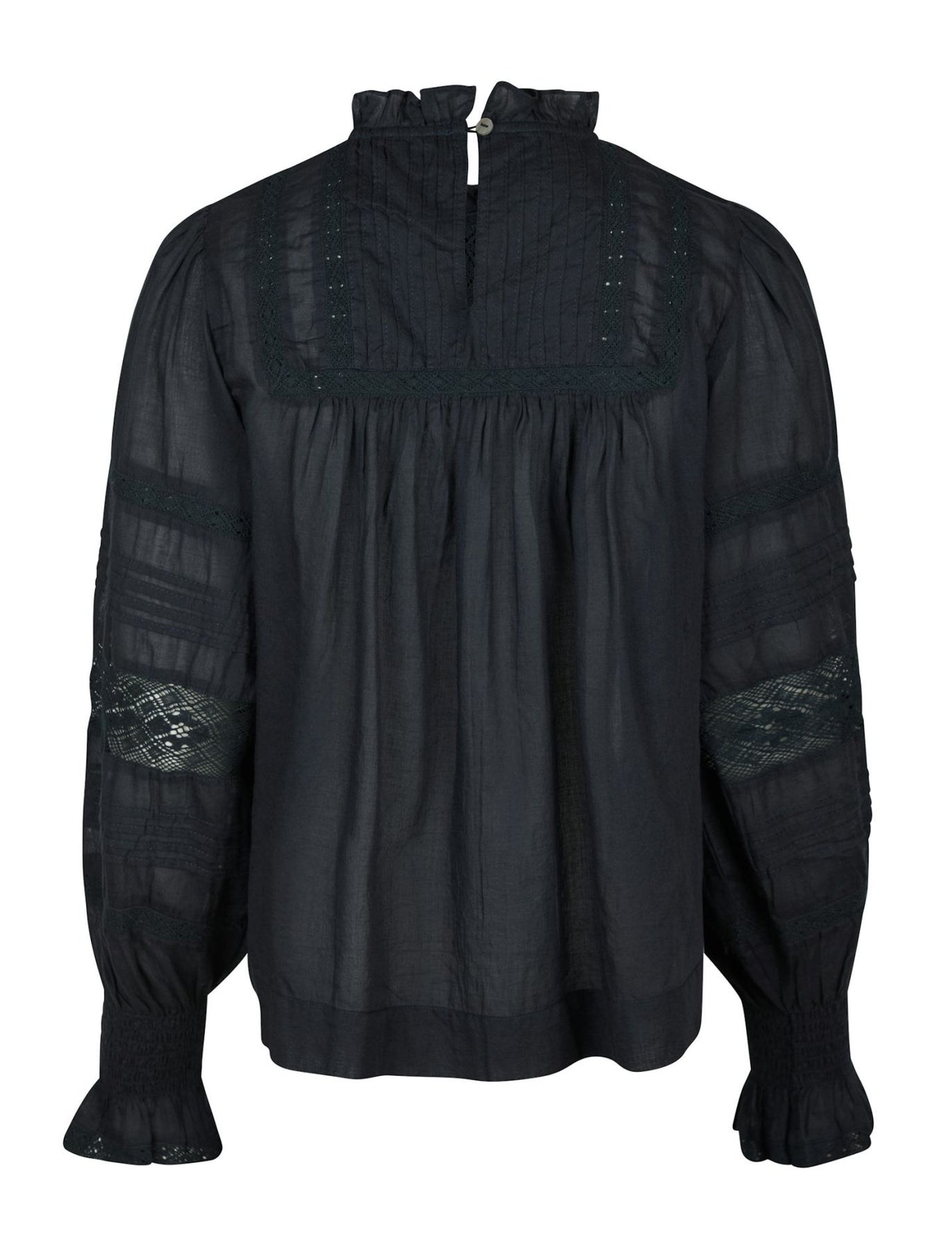 Ebba S Voile Blouse - Navy