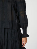 Ebba S Voile Blouse - Navy