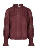 Ebba S Voile Blouse - Burgunder