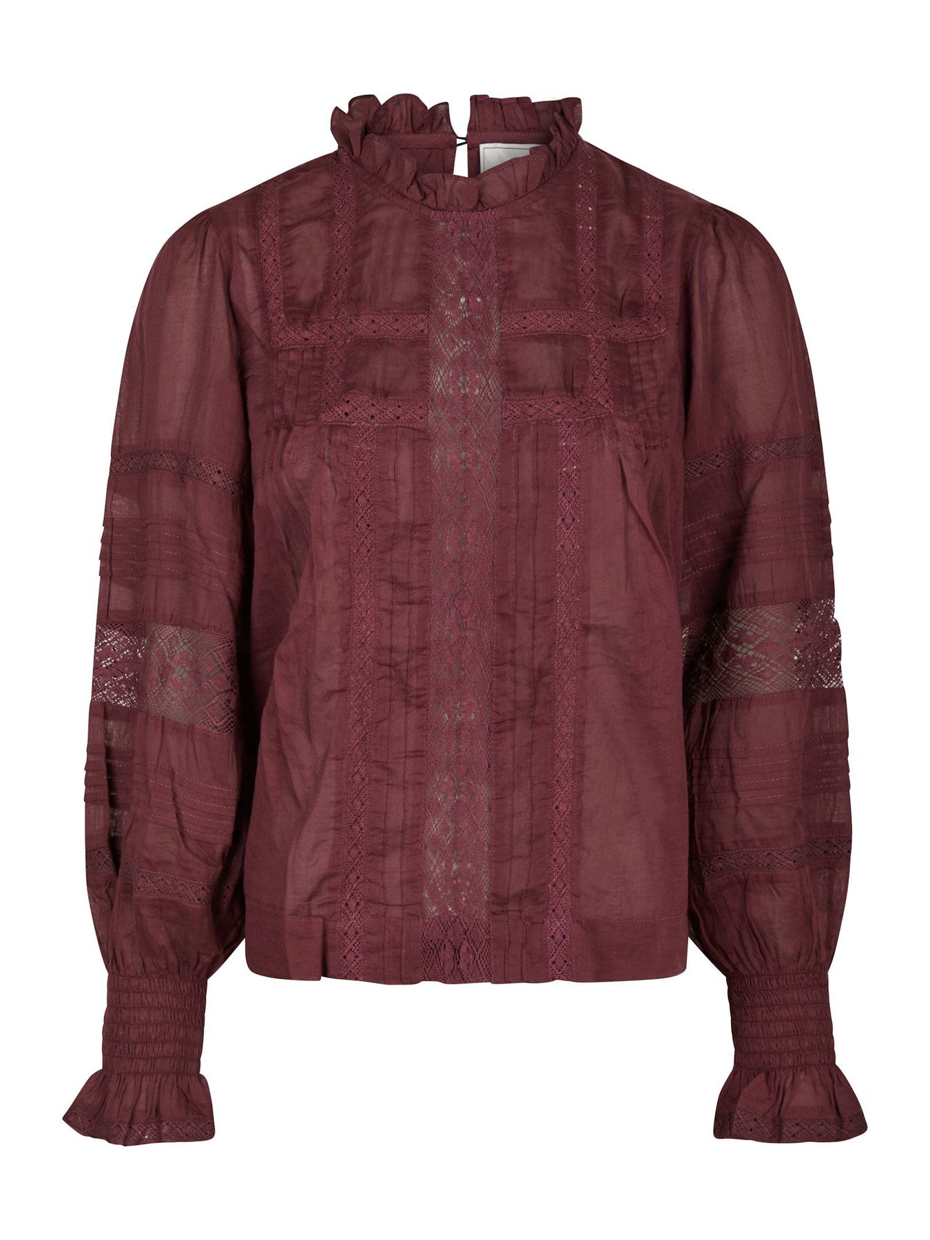 Ebba S Voile Blouse - Burgunder