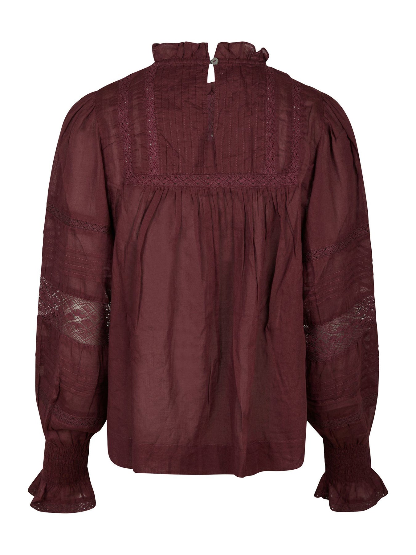 Ebba S Voile Blouse - Burgunder