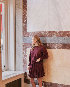 Ebba S Voile Blouse - Burgundy