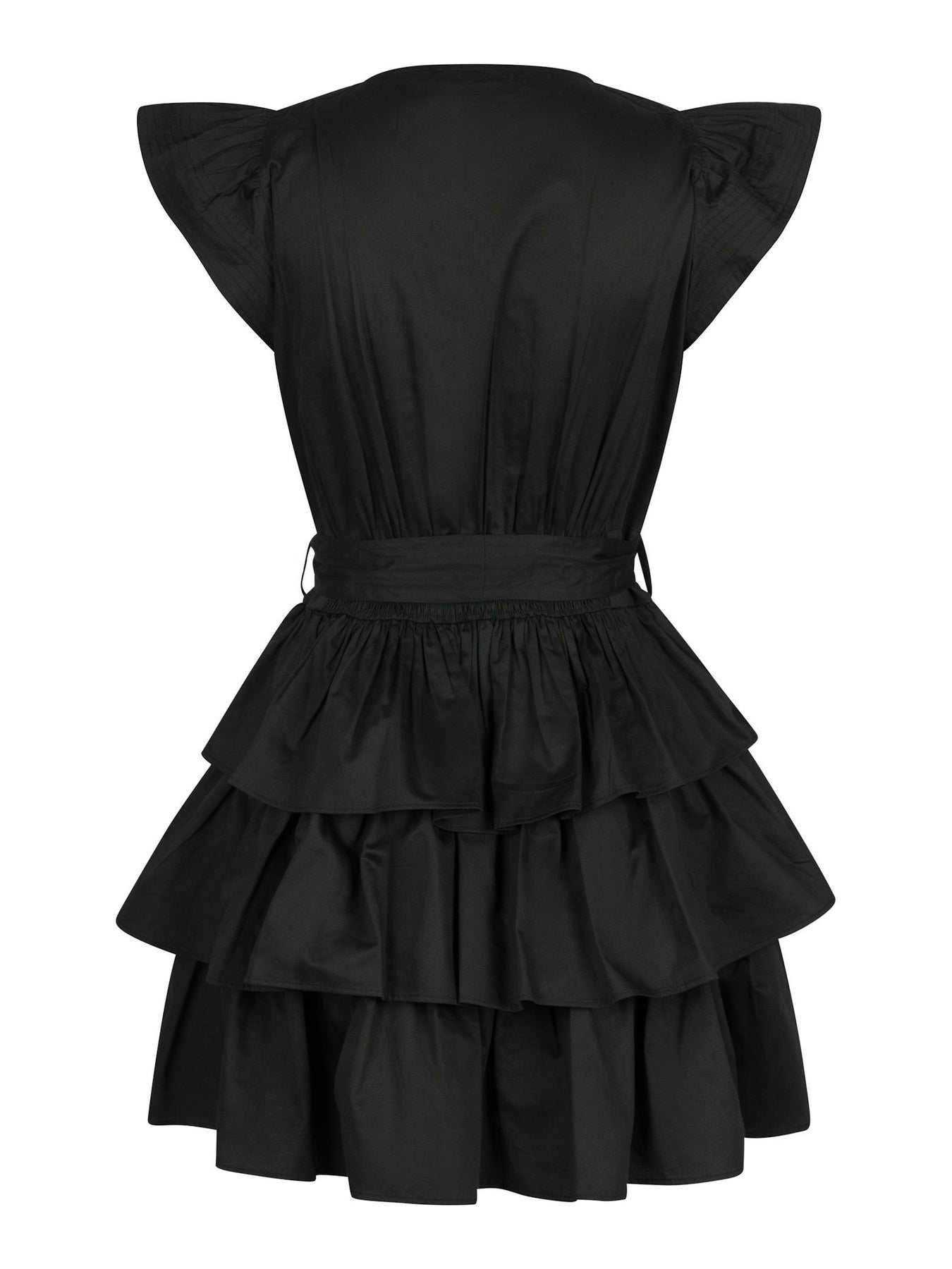 Lia Cotton Satin Dress - Black