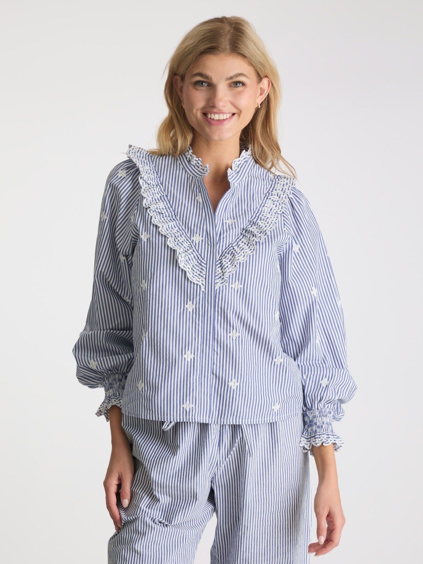 Degas Stripe Blouse - Blue