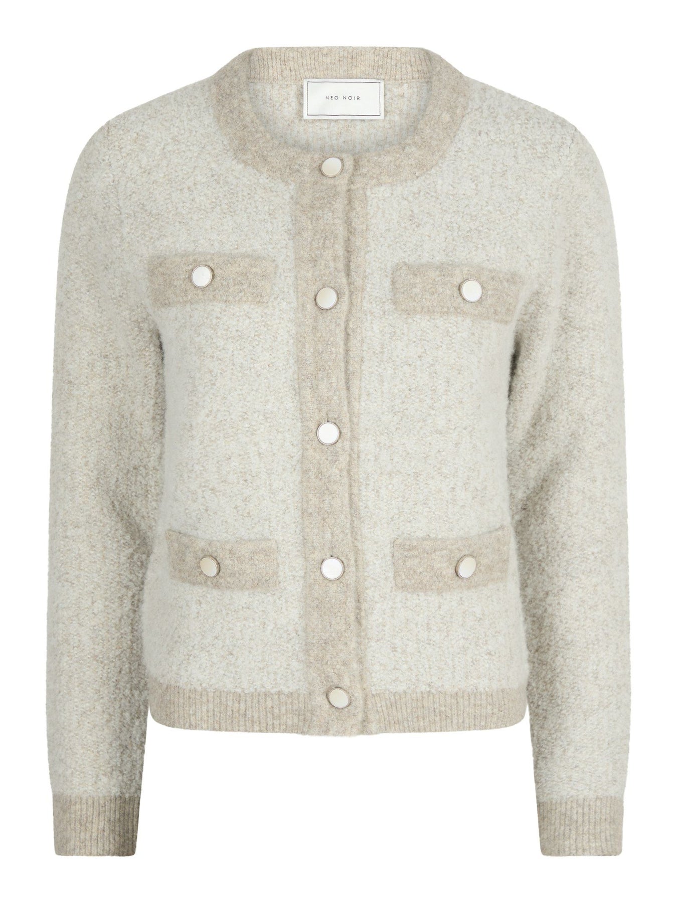 Vivia Knit Cardigan - Beige Melange
