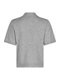 Gracie Knit Polo Tee - Light Grey Melange