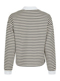 Sara Stripe Polo Blouse - Sand