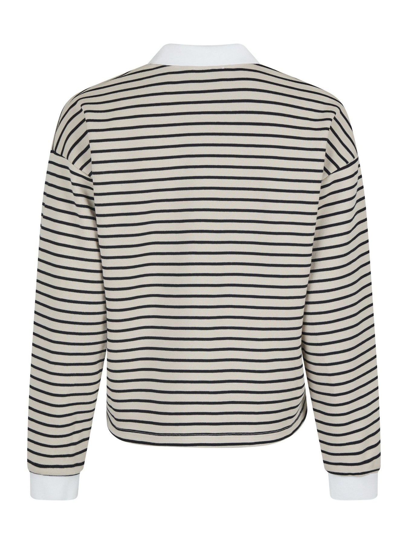 Sara Stripe Polo Blouse - Sand
