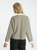 Sara Stripe Polo Blouse - Sand