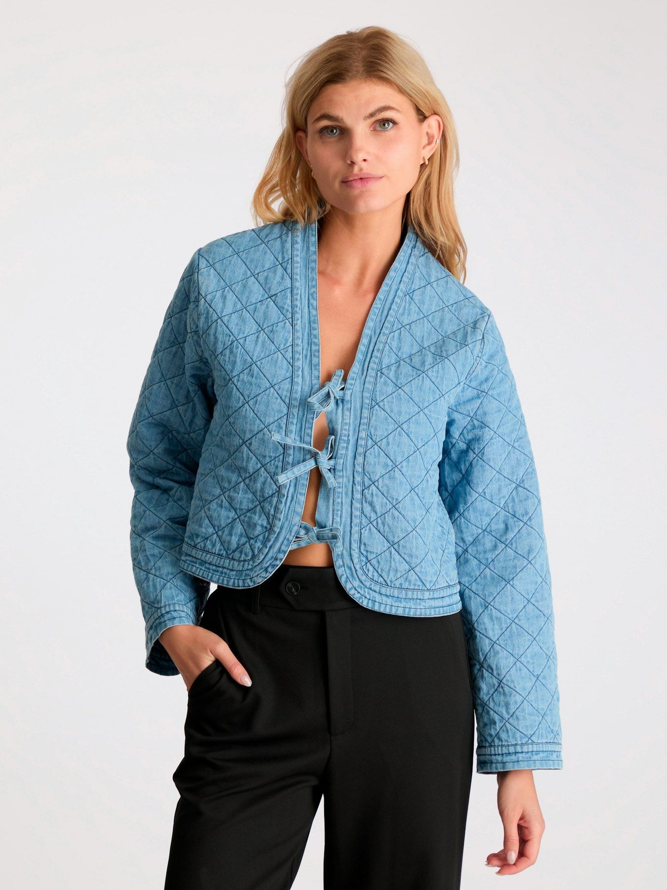Dubbie Denim Quilt Jacket - Blue