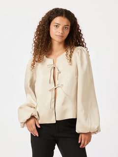 Daliska Dull Satin Blouse - Sand