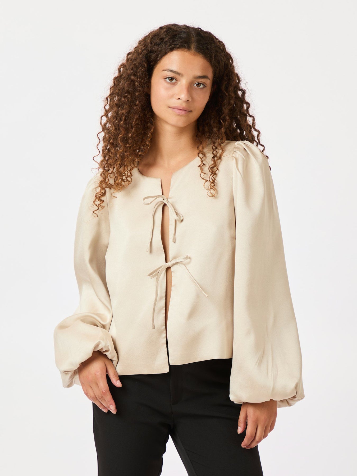 Daliska Dull Satin Blouse - Sand