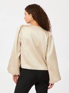 Daliska Dull Satin Blouse - Sand