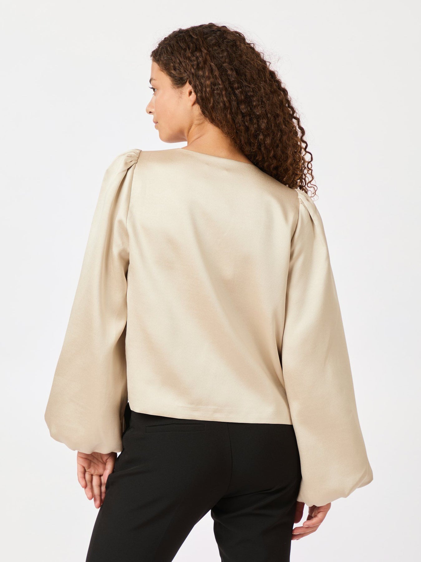 Daliska Dull Satin Blouse - Sand