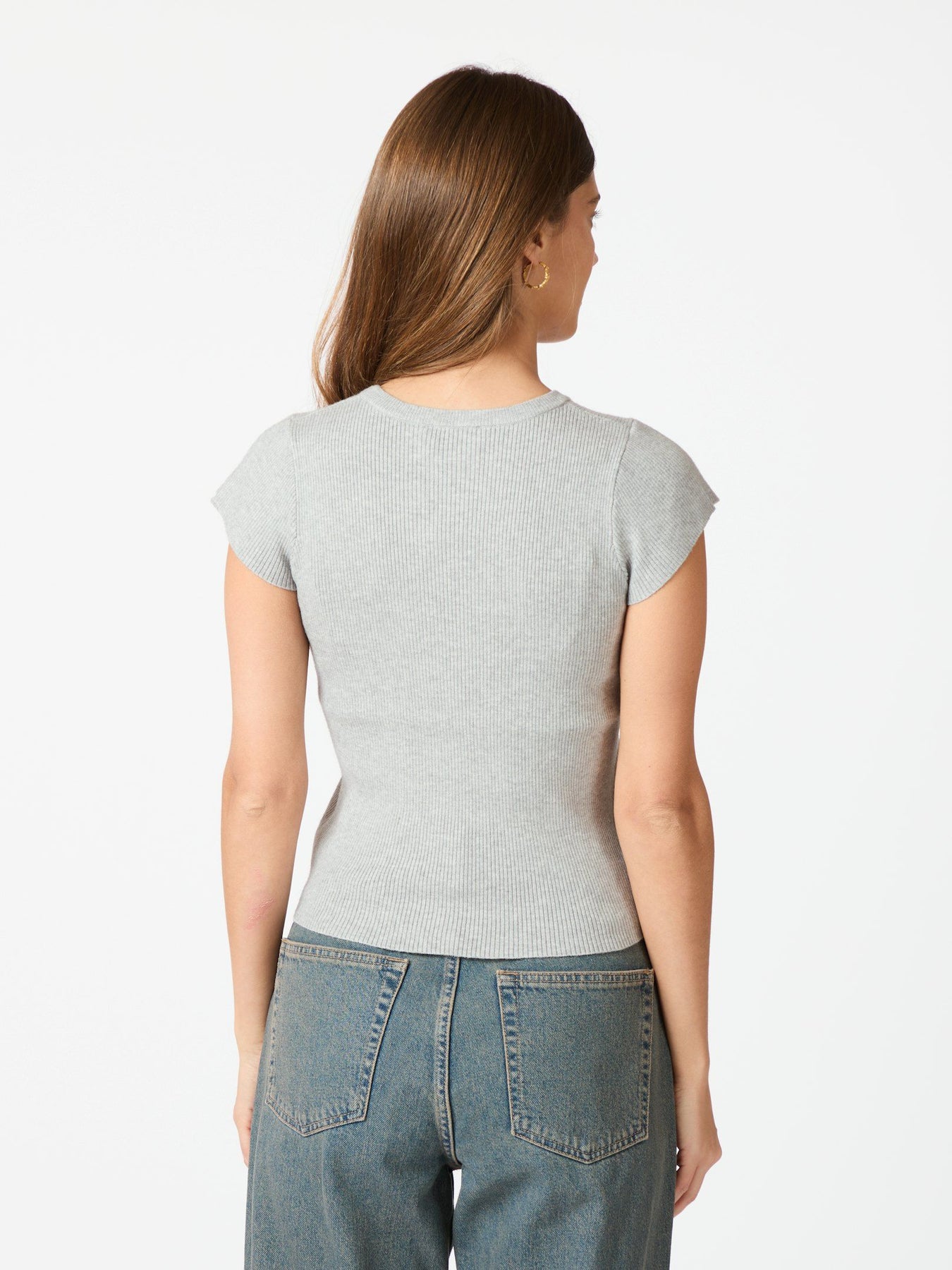 Tirra Knit Tee - Ljusgrå