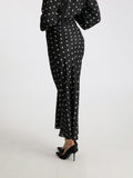 Lola Retro Dot Long Skirt - Black